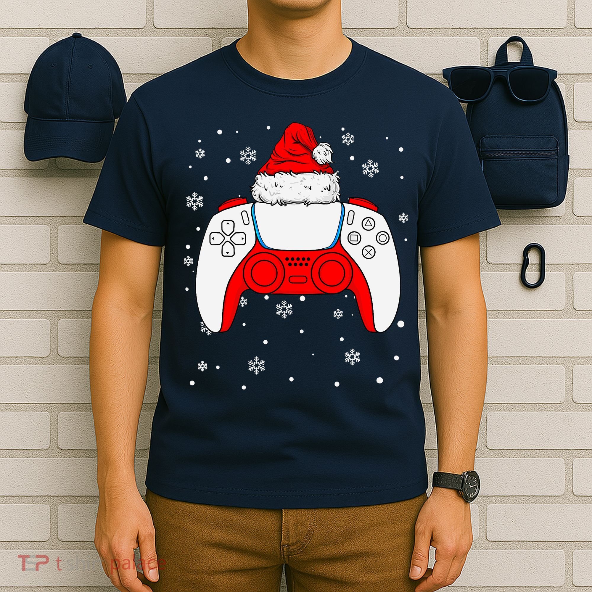 Christmas Santa Gamer Controller Boys Teens Gaming Xmas T-Shirt