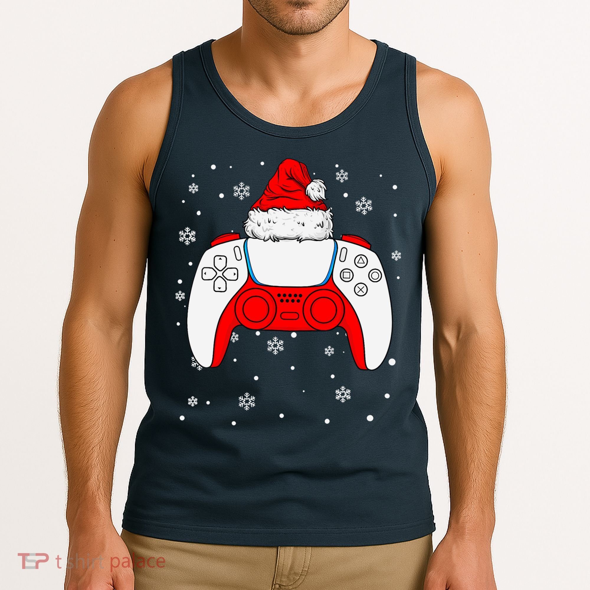 Christmas Santa Gamer Controller Boys Teens Gaming Xmas Tank Top