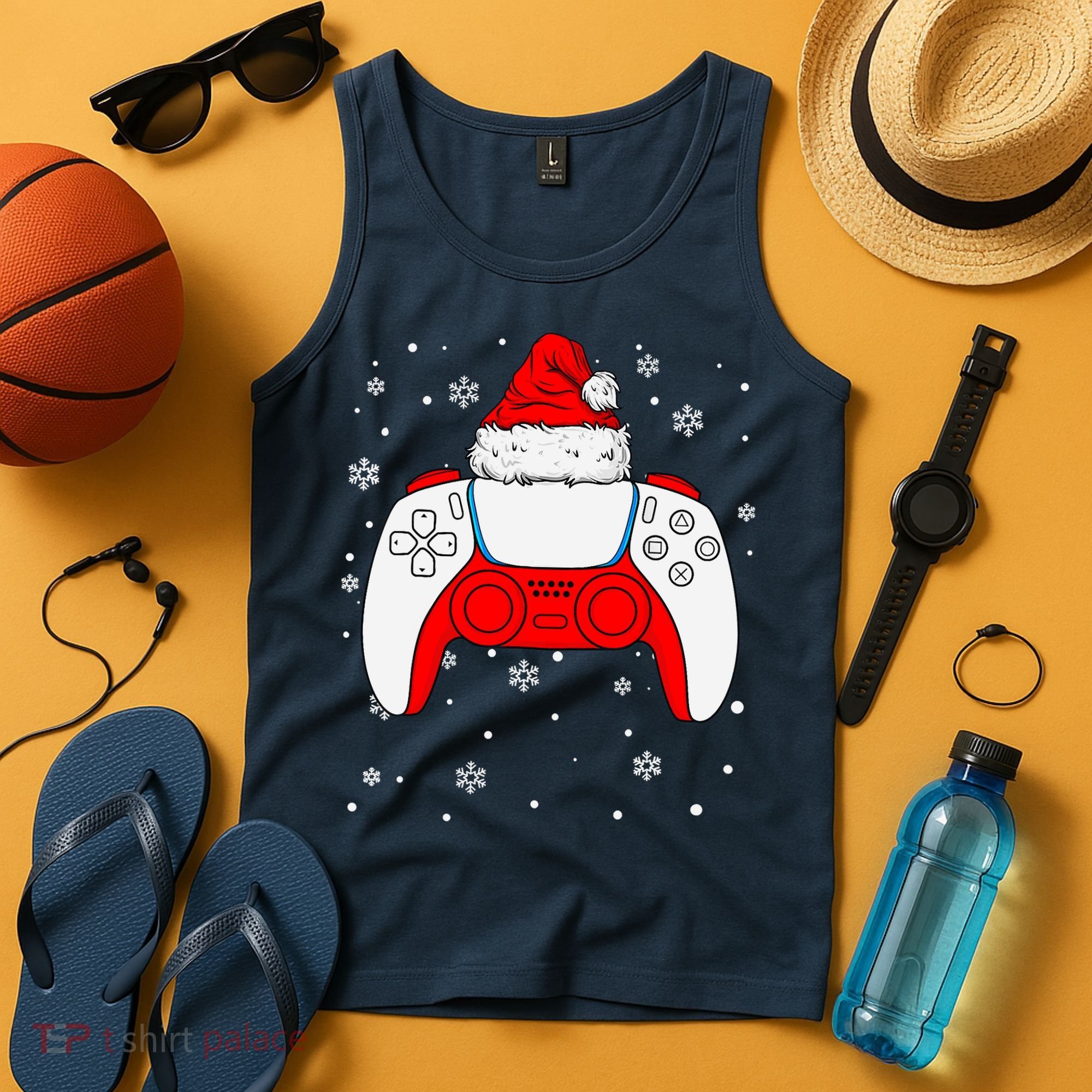 Christmas Santa Gamer Controller Boys Teens Gaming Xmas Tank Top
