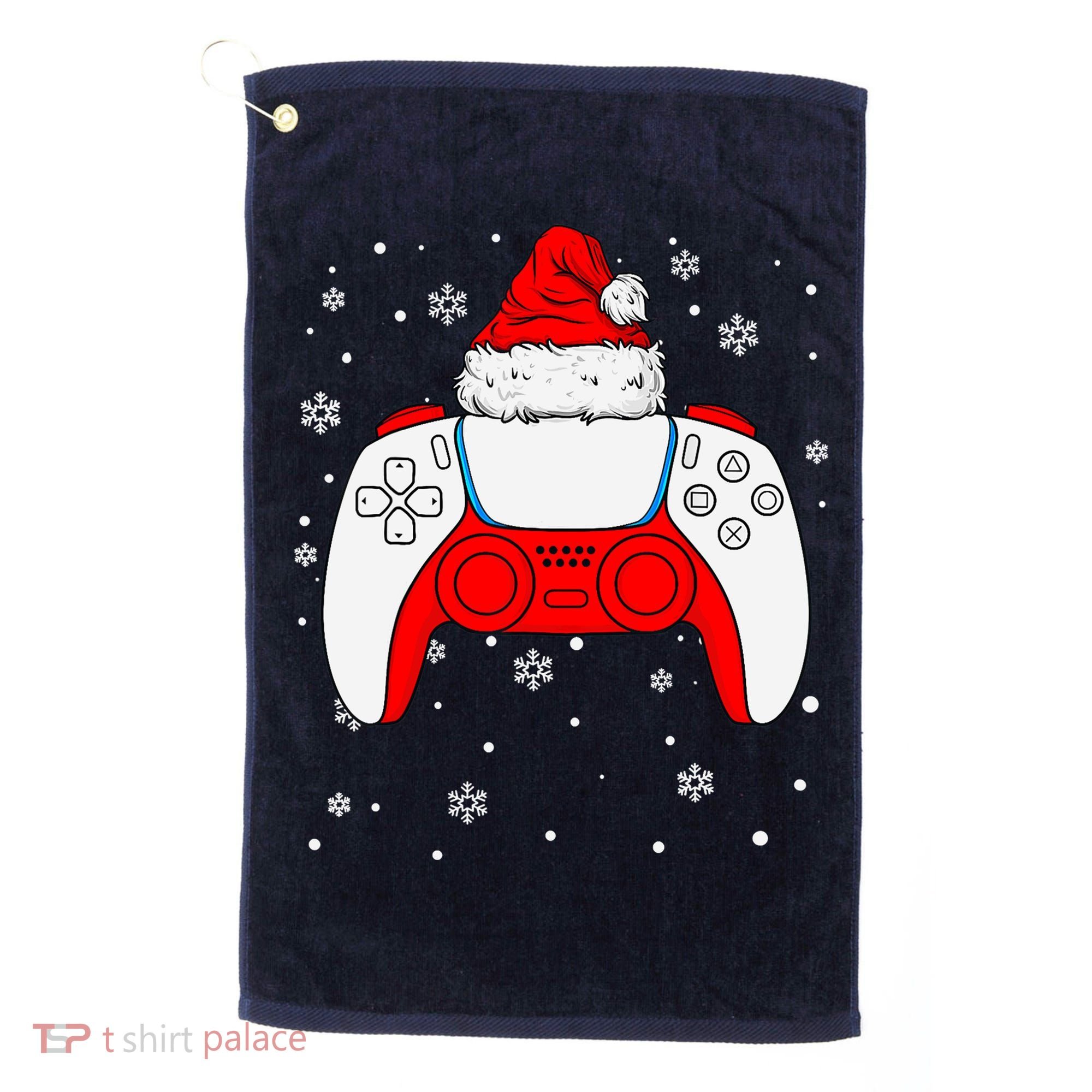Christmas Santa Gamer Controller Boys Teens Gaming Xmas Golf Towel