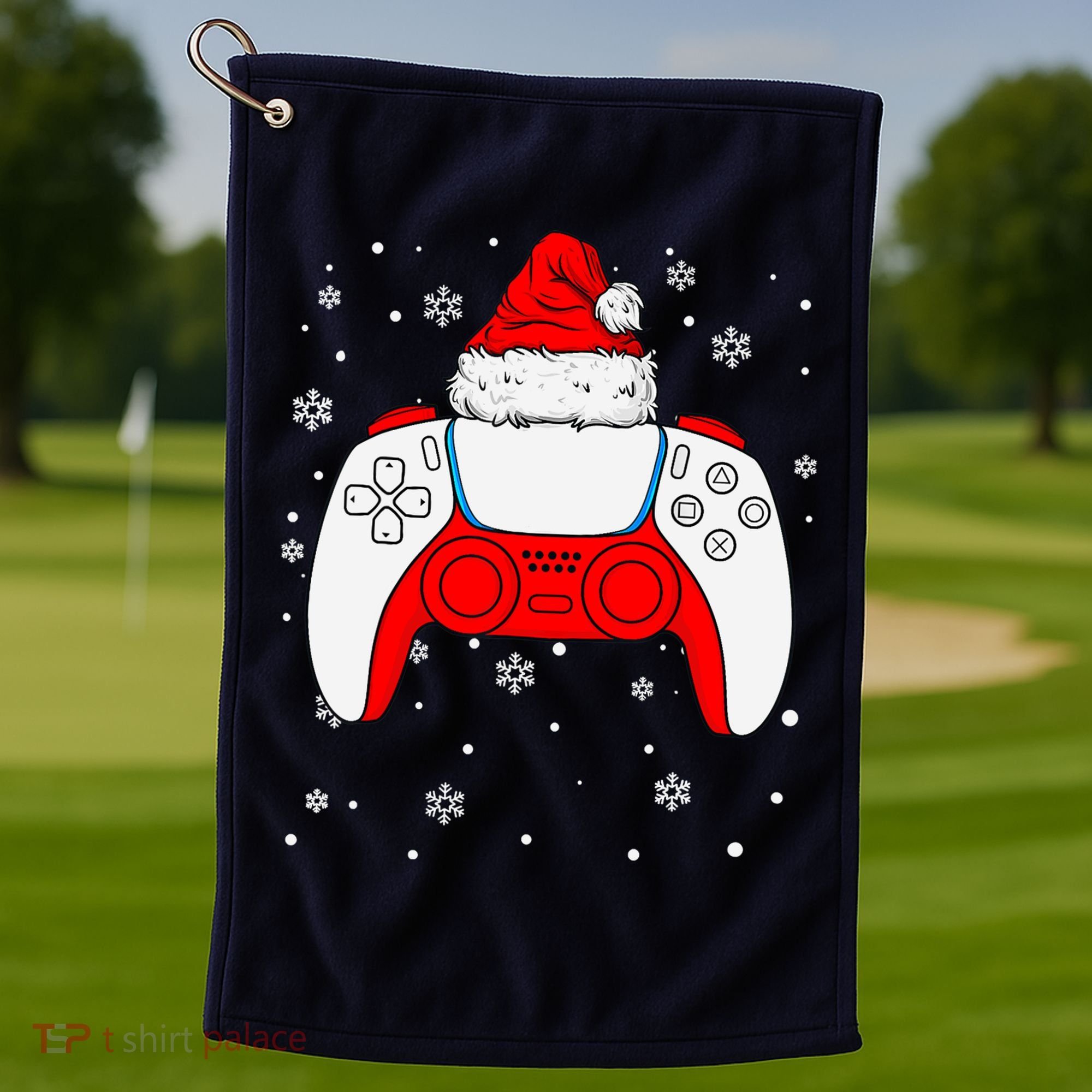 Christmas Santa Gamer Controller Boys Teens Gaming Xmas Golf Towel