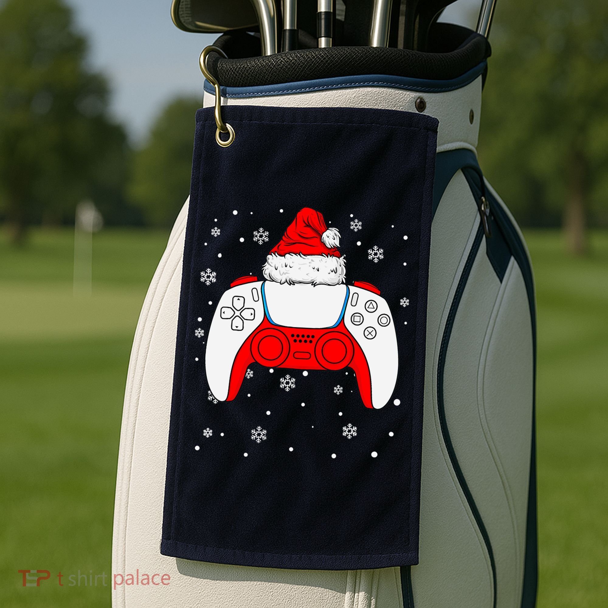 Christmas Santa Gamer Controller Boys Teens Gaming Xmas Golf Towel