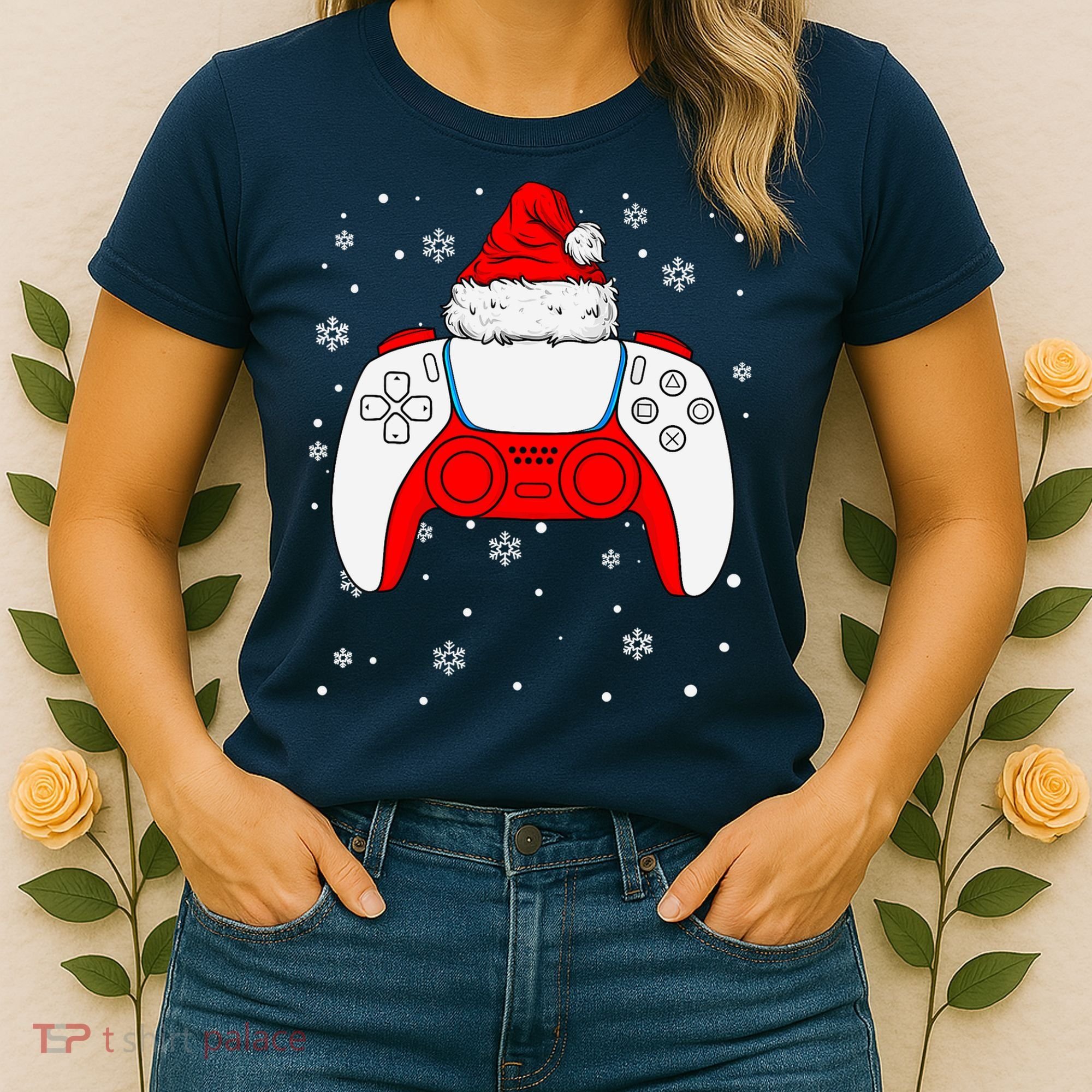 Christmas Santa Gamer Controller Boys Teens Gaming Xmas Women's T-Shirt