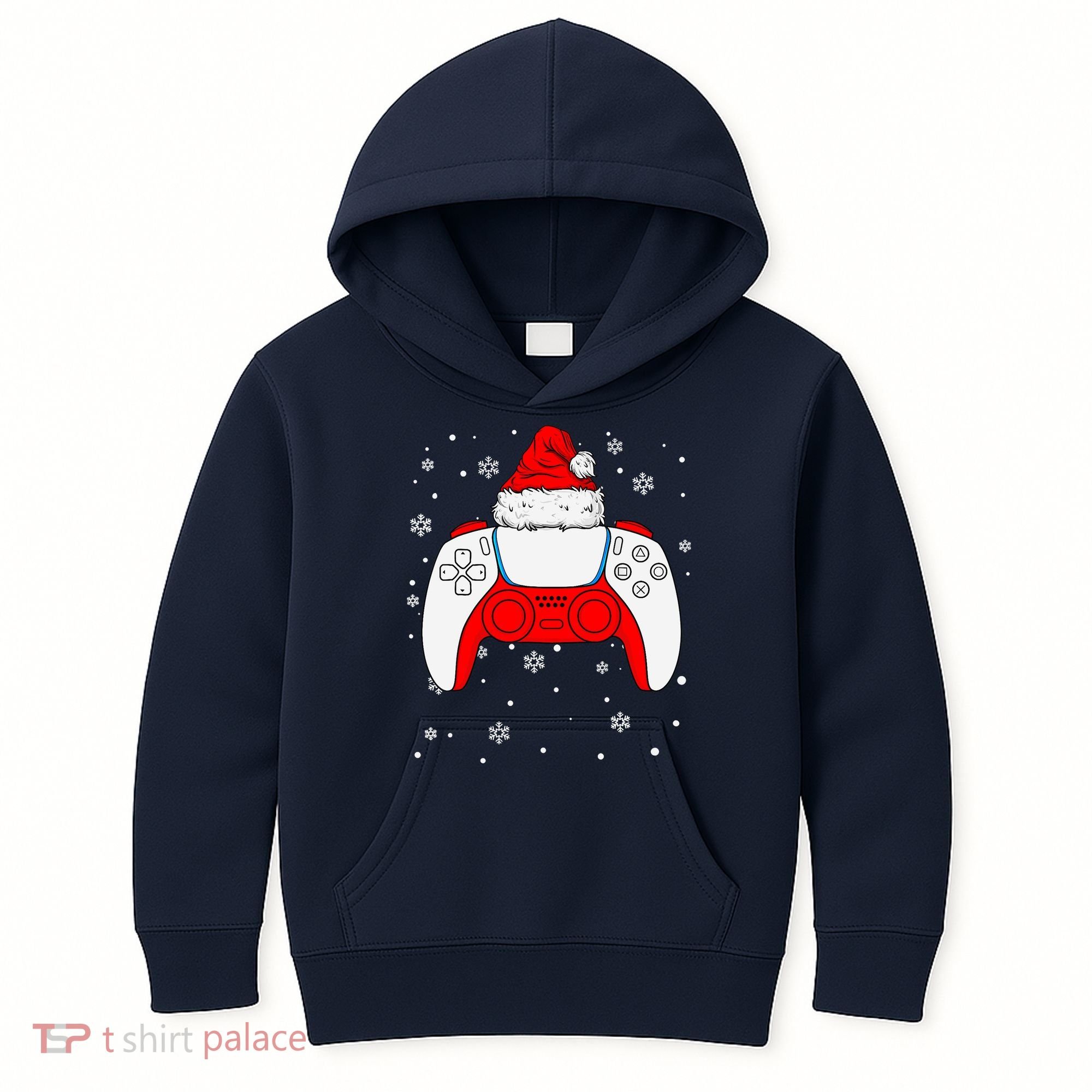 Christmas Santa Gamer Controller Boys Teens Gaming Xmas Kids Hoodie