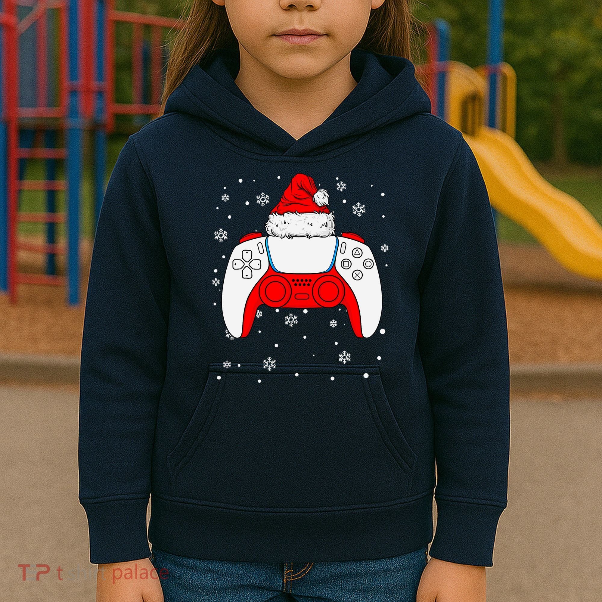 Christmas Santa Gamer Controller Boys Teens Gaming Xmas Kids Hoodie