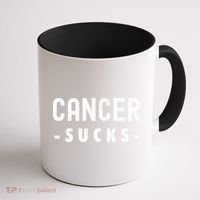 Cancer Sucks Gift Hooded Cancer Gift Coffee Mug thumb 1