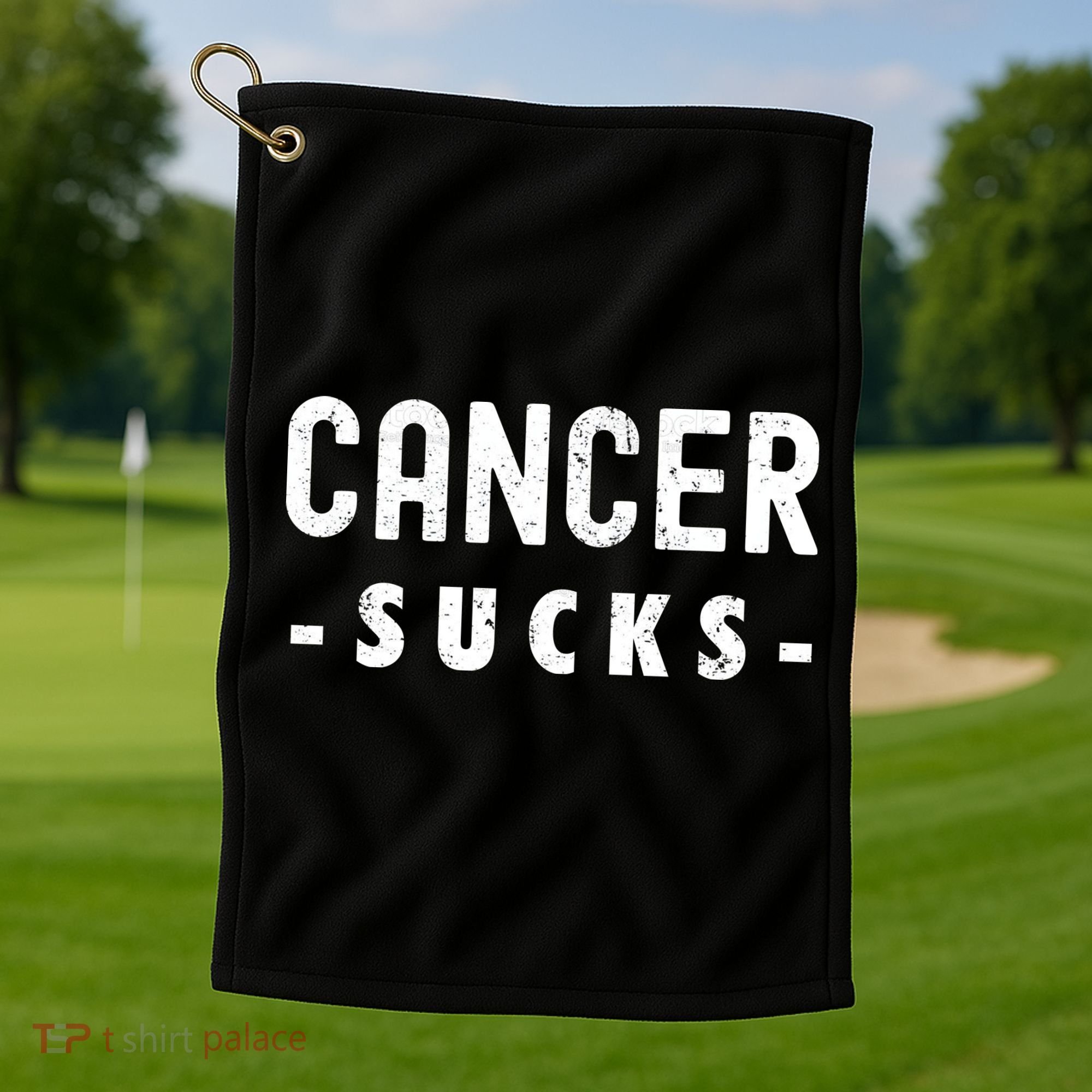 Cancer Sucks Gift Hooded Cancer Gift Golf Towel