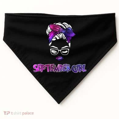 Cute September Girl USA-Made Doggie Bandana