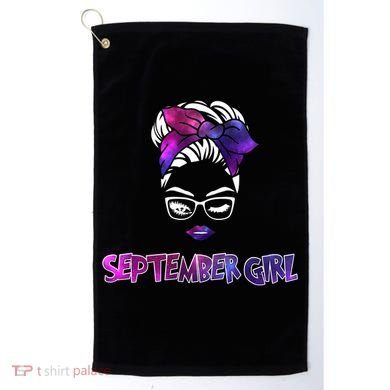 Cute September Girl Golf Towel