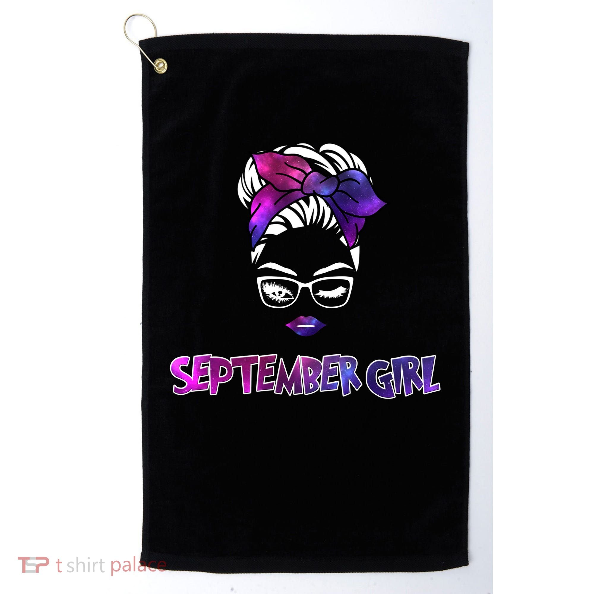 Cute September Girl Golf Towel