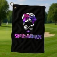 Cute September Girl Golf Towel thumb 1