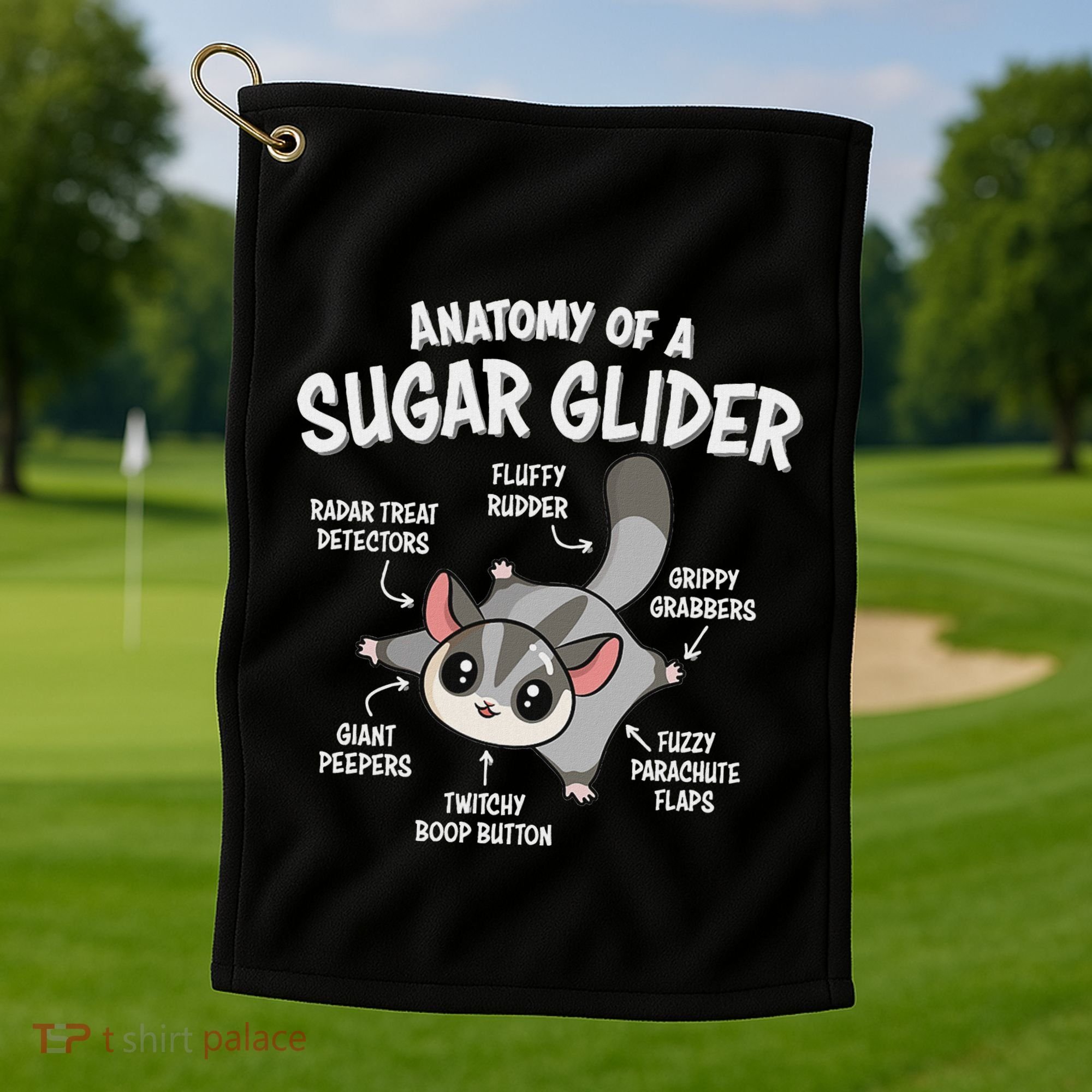 Cute Sugar Glider Lover Golf Towel