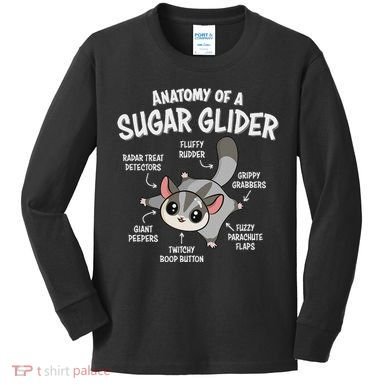 Cute Sugar Glider Lover Kids Long Sleeve Shirt