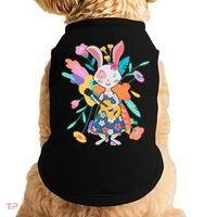 Cute Springtime Guitar Playing Bunny Rabbit Doggie Tank thumb 0