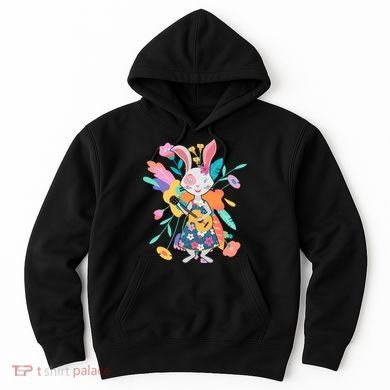 Cute Springtime Guitar Playing Bunny Rabbit Hoodie