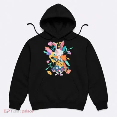 Cute Springtime Guitar Playing Bunny Rabbit Hoodie