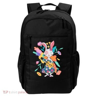 Cute Springtime Guitar Playing Bunny Rabbit Backpack
