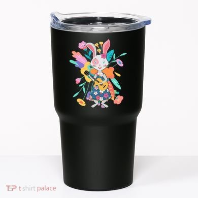 Cute Springtime Guitar Playing Bunny Rabbit Tumbler