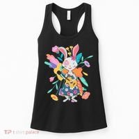 Cute Springtime Guitar Playing Bunny Rabbit Women's Tank Top thumb 0