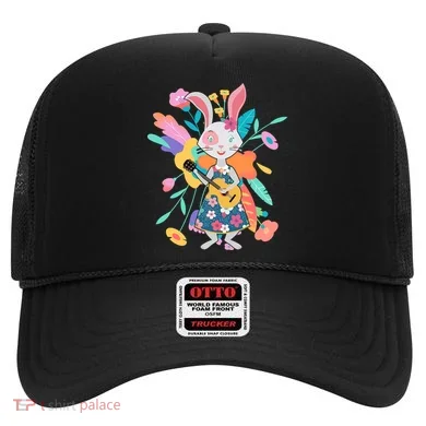 Cute Springtime Guitar Playing Bunny Rabbit Hat