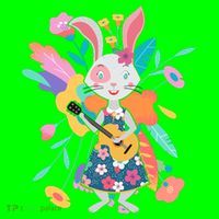 Cute Springtime Guitar Playing Bunny Rabbit T-Shirt thumb 7
