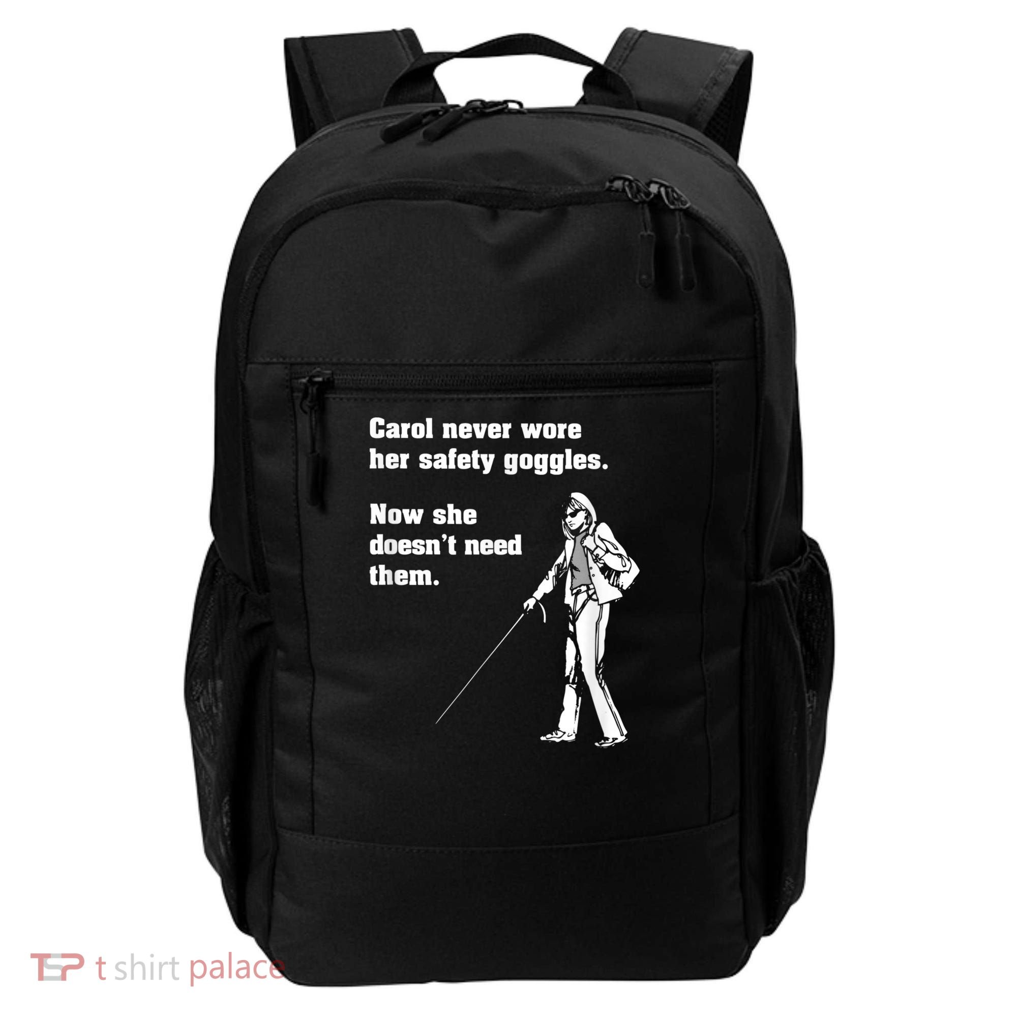 Carol Safety Goggles Funny Science Chemistry Backpack