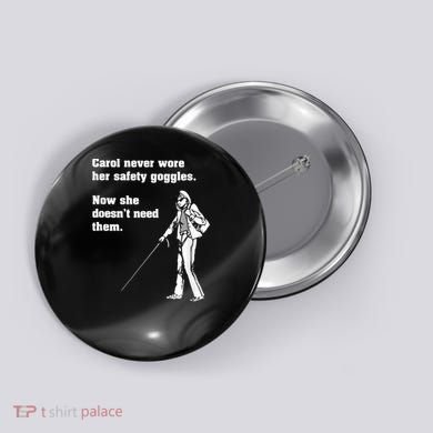 Carol Safety Goggles Funny Science Chemistry Button