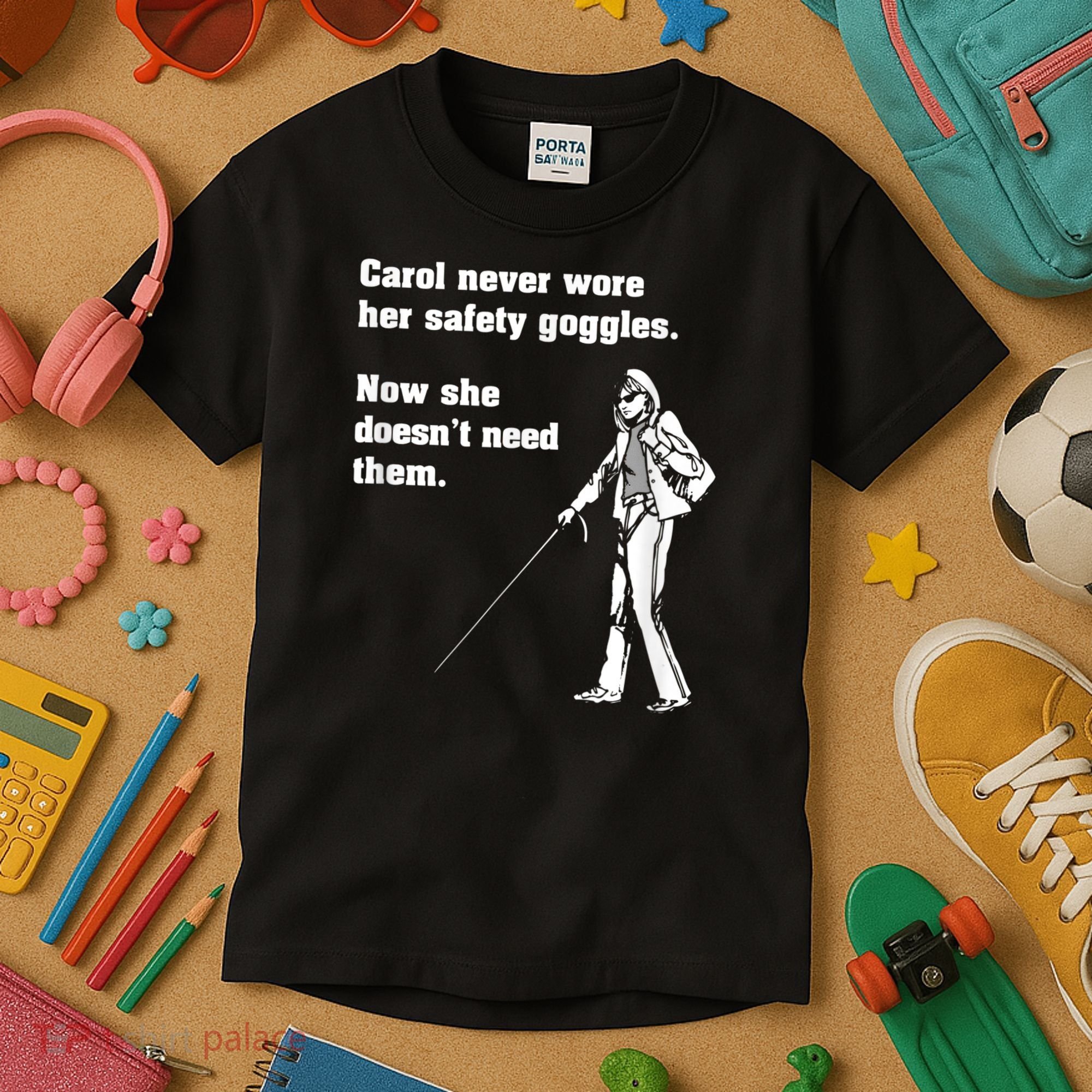 Carol Safety Goggles Funny Science Chemistry Kids T-Shirt