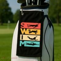 Cute Swimming Gift For Swimmers Golf Towel thumb 2
