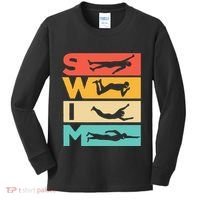 Cute Swimming Gift For Swimmers Kids Long Sleeve Shirt thumb 0