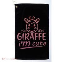 Cute Sarcastic Giraffe Animal Lover You Bet Giraffe Golf Towel thumb 0