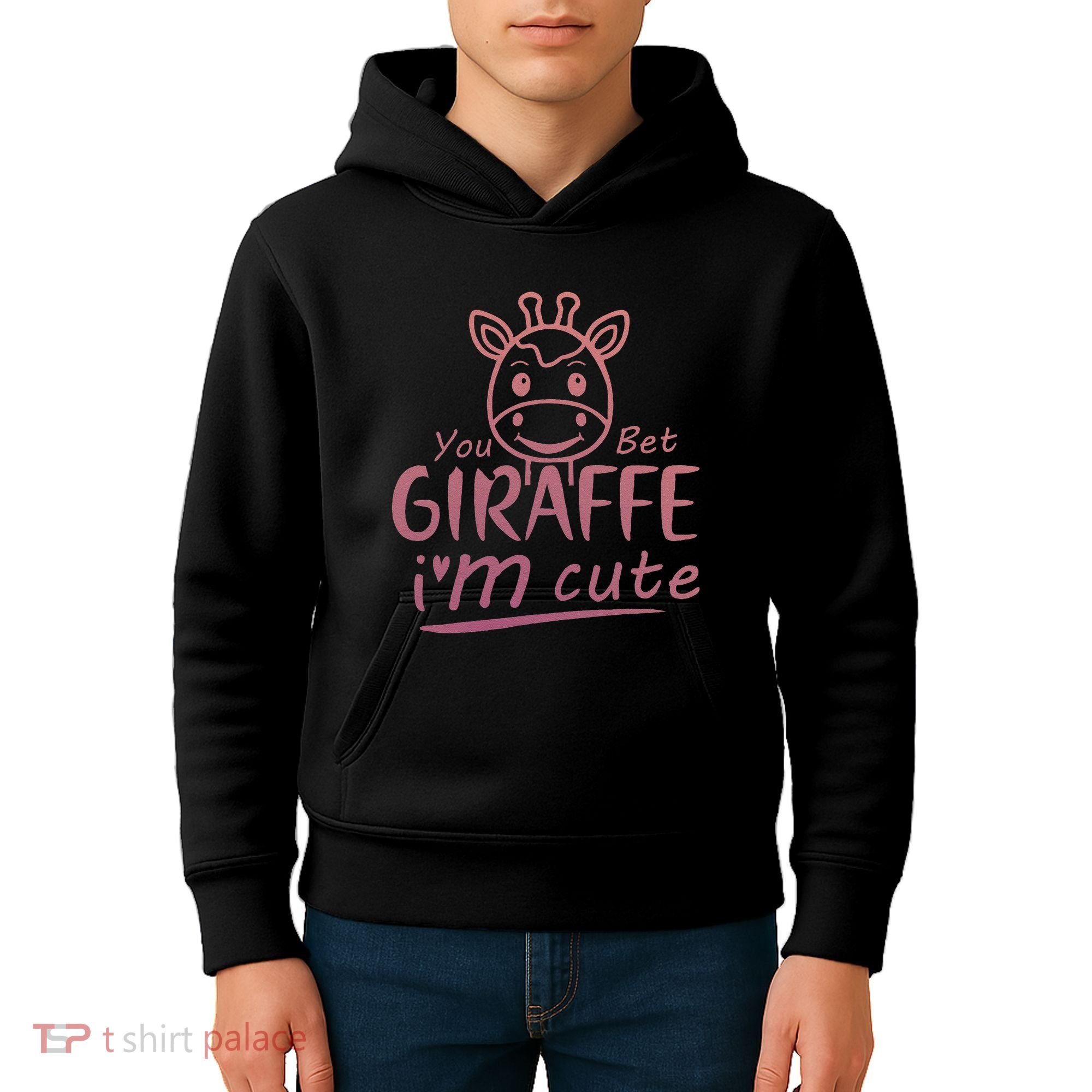 Cute Sarcastic Giraffe Animal Lover You Bet Giraffe Kids Hoodie
