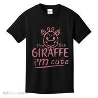 Cute Sarcastic Giraffe Animal Lover You Bet Giraffe Kids T-Shirt thumb 0