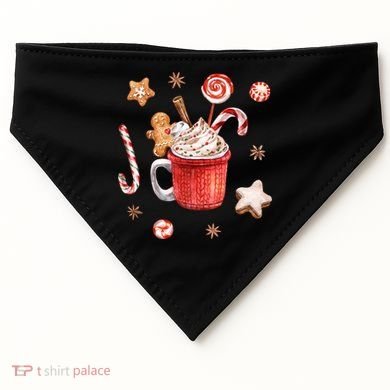 Christmas Season Gingerbread Hot Coco USA-Made Doggie Bandana