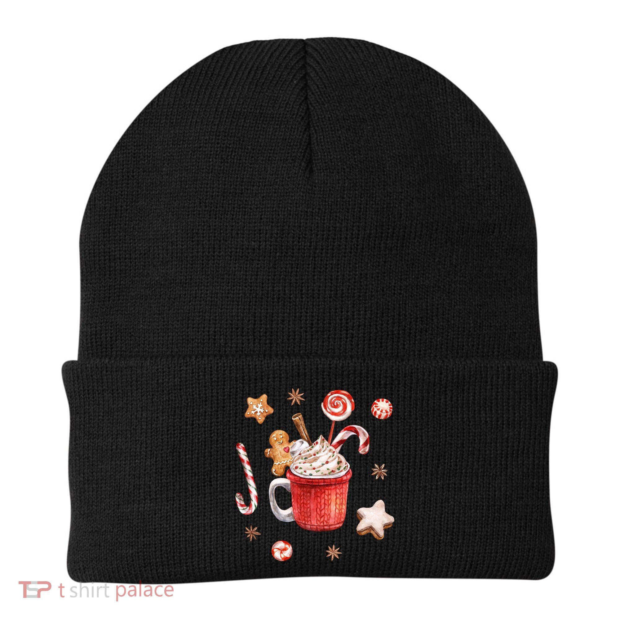 Christmas Season Gingerbread Hot Coco Beanie