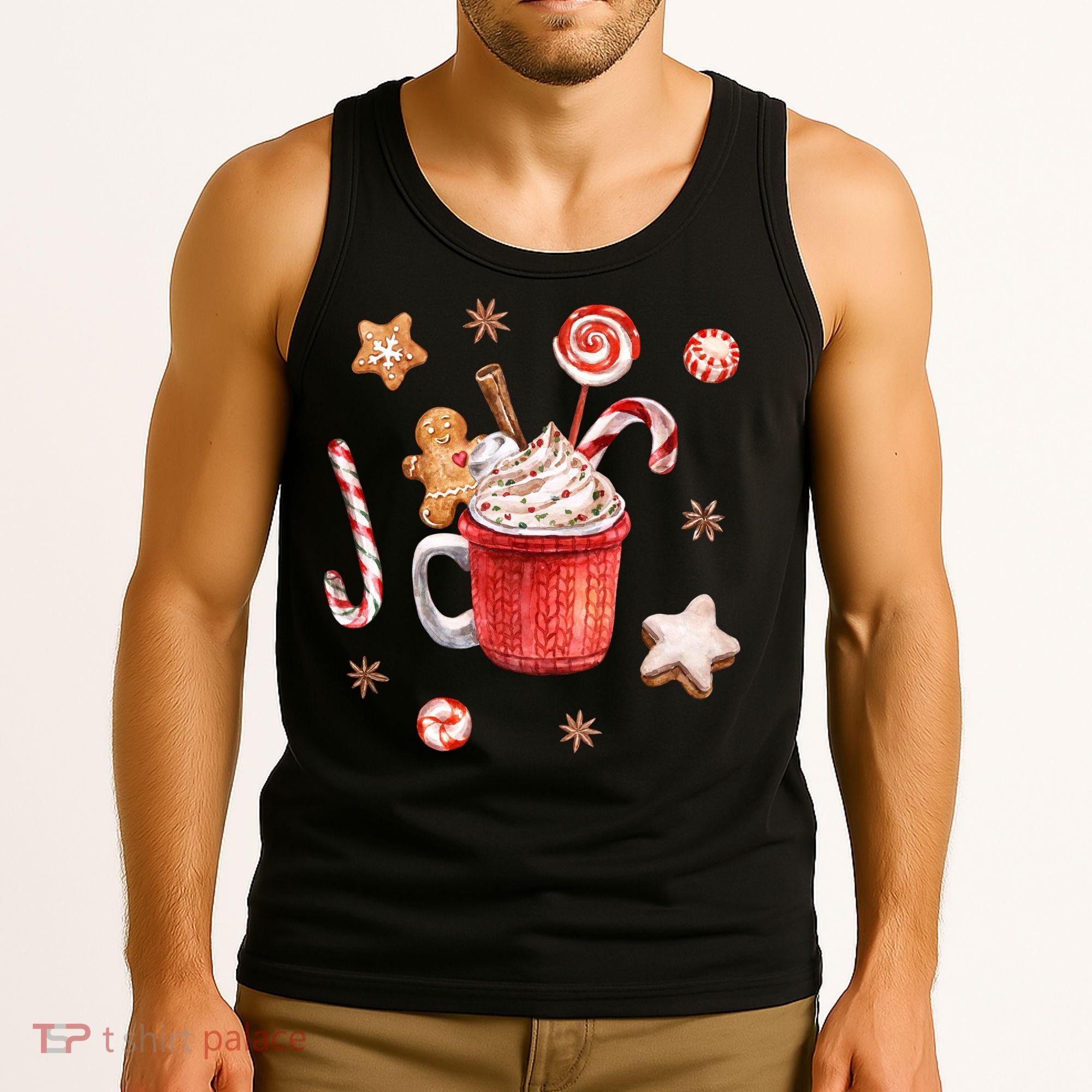 Christmas Season Gingerbread Hot Coco Tank Top