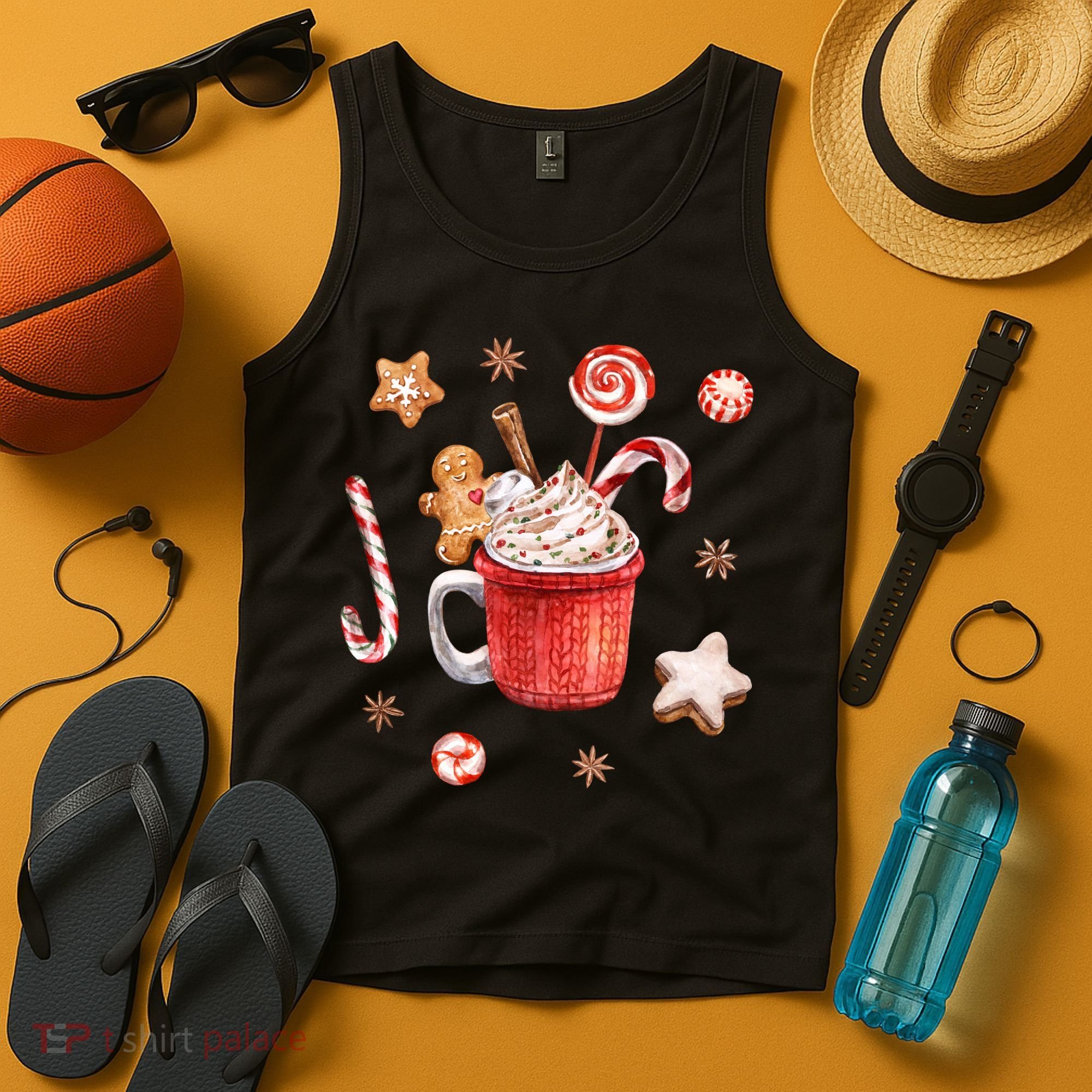 Christmas Season Gingerbread Hot Coco Tank Top