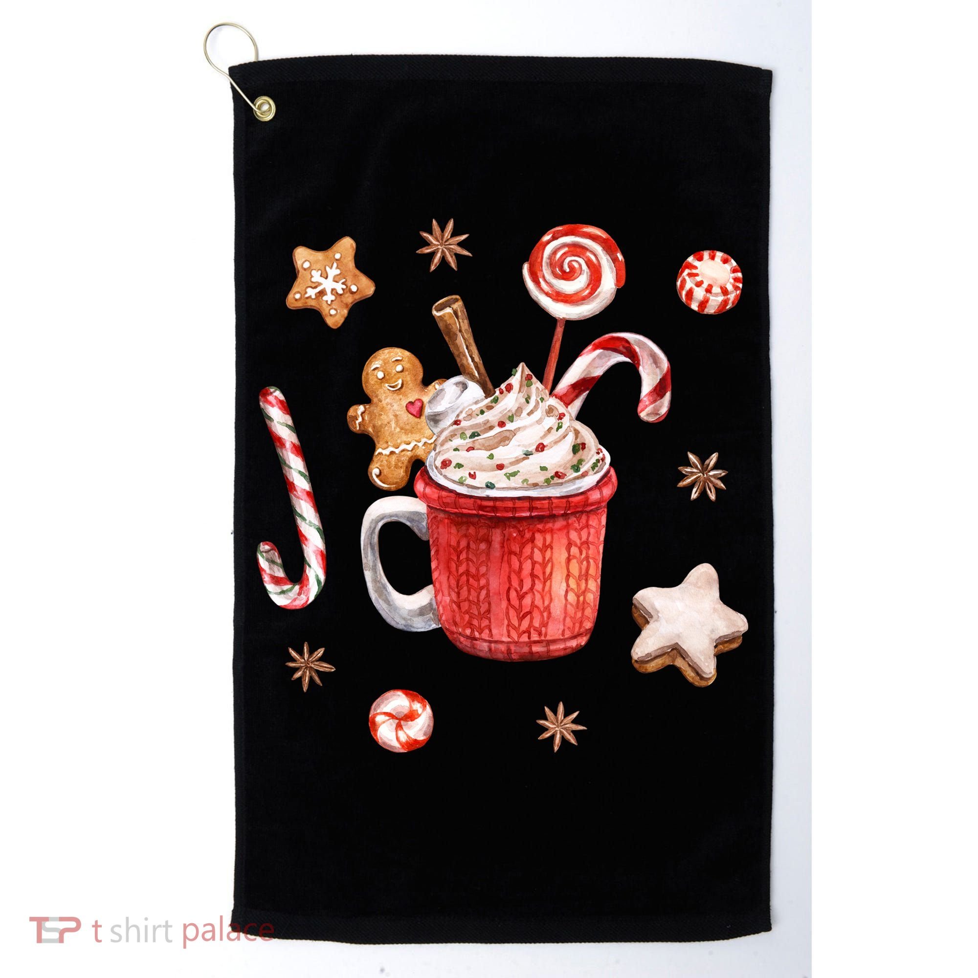 Christmas Season Gingerbread Hot Coco Golf Towel