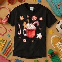 Christmas Season Gingerbread Hot Coco Kids T-Shirt thumb 3