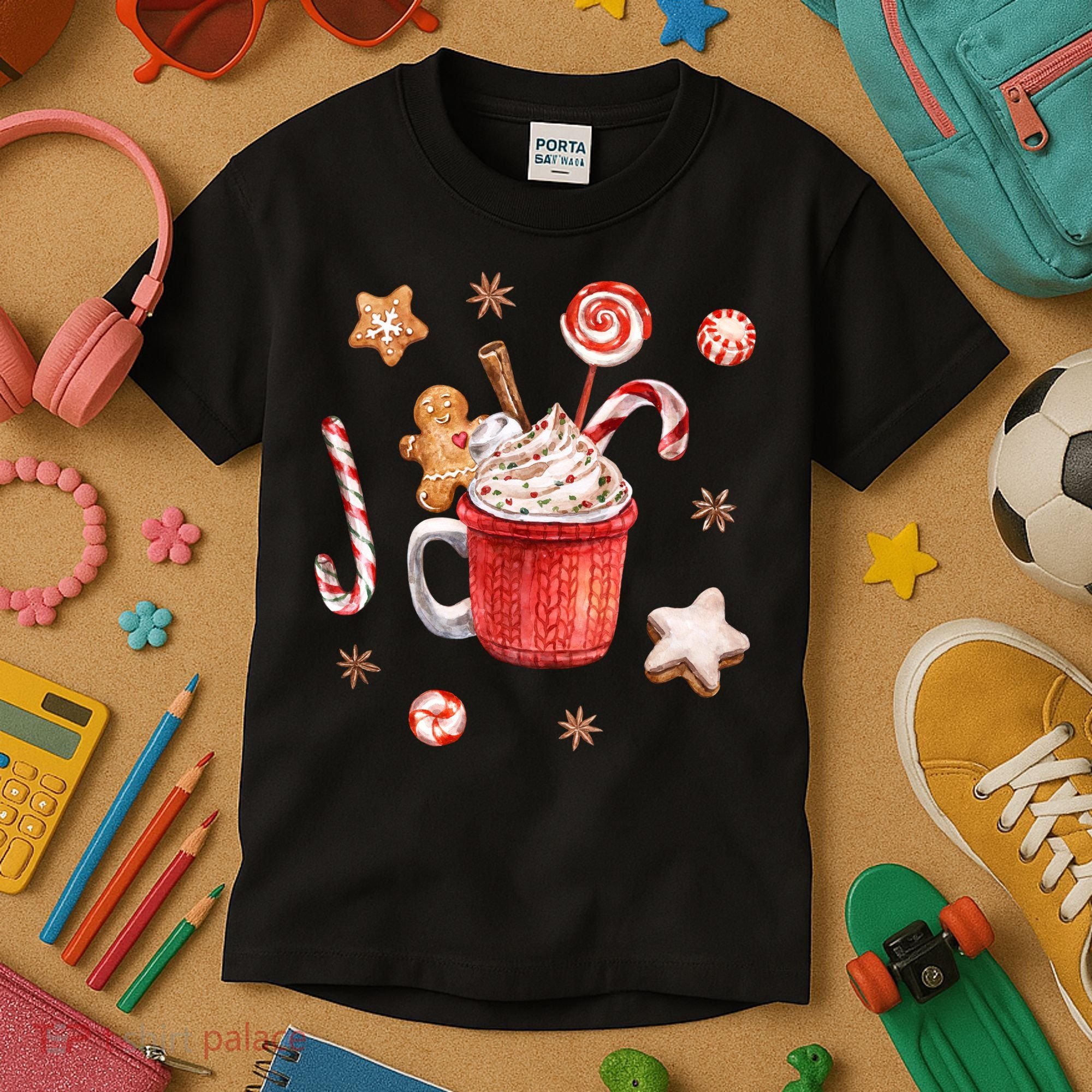 Christmas Season Gingerbread Hot Coco Kids T-Shirt