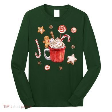 Christmas Season Gingerbread Hot Coco Long Sleeve Shirt