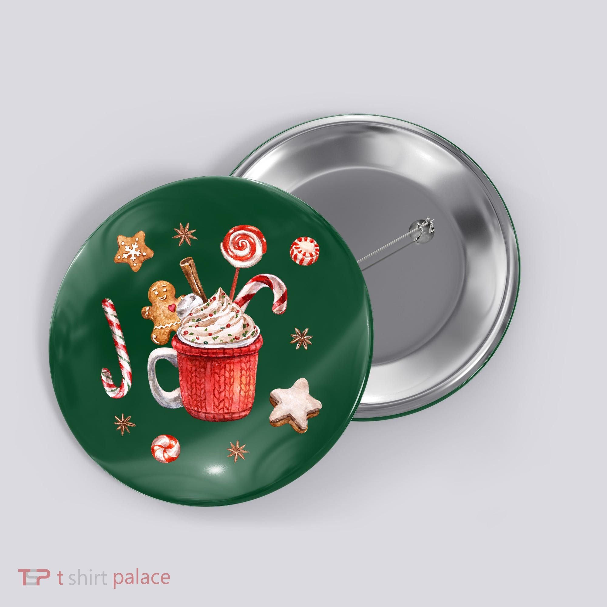 Christmas Season Gingerbread Hot Coco Button
