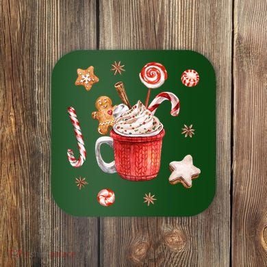 Christmas Season Gingerbread Hot Coco Coaster