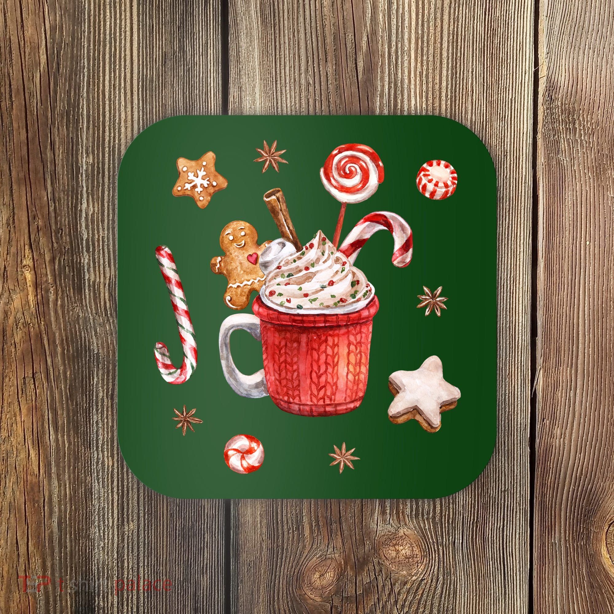Christmas Season Gingerbread Hot Coco Coaster