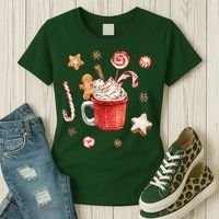 Christmas Season Gingerbread Hot Coco Women's T-Shirt thumb 3