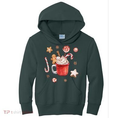 Christmas Season Gingerbread Hot Coco Kids Hoodie