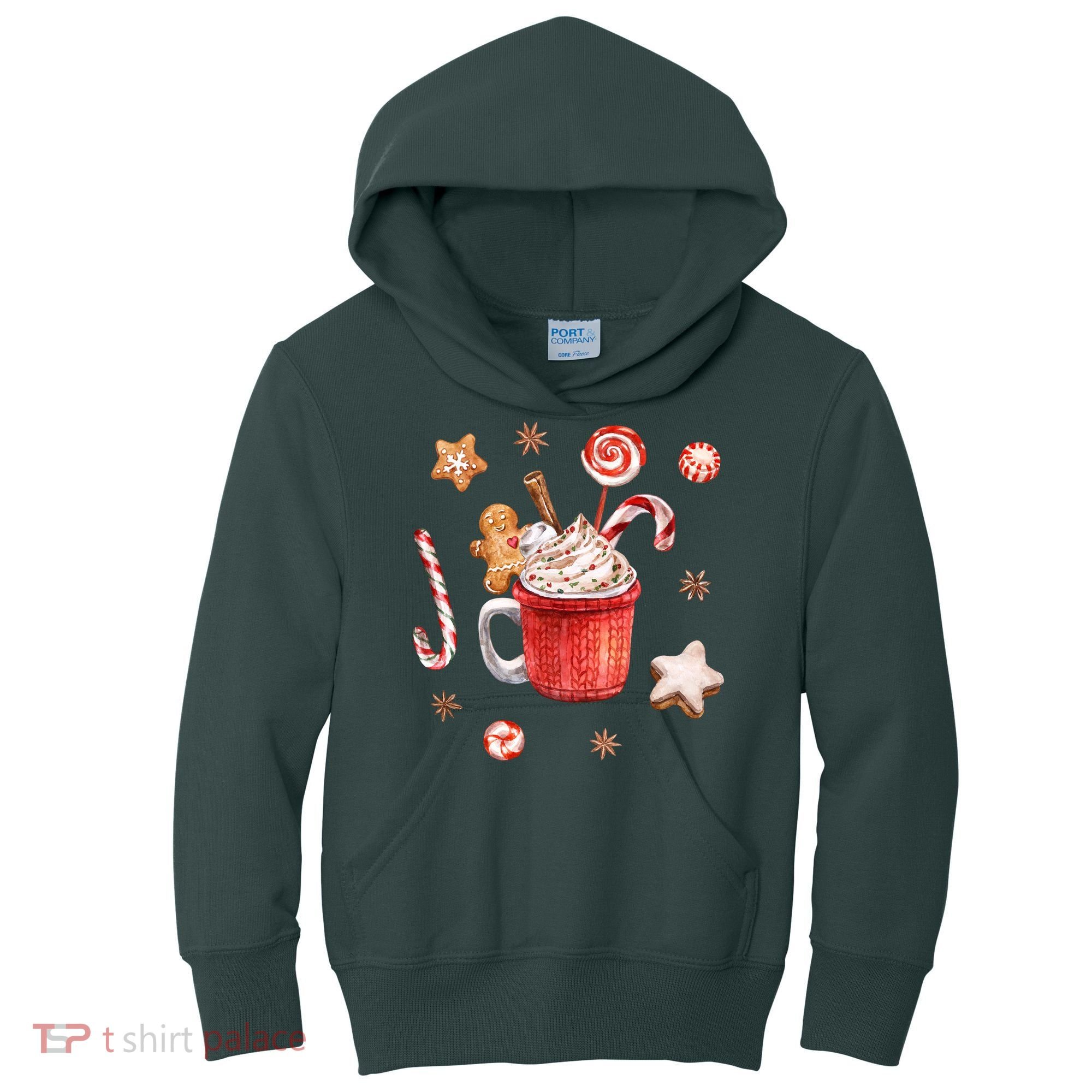 Christmas Season Gingerbread Hot Coco Kids Hoodie