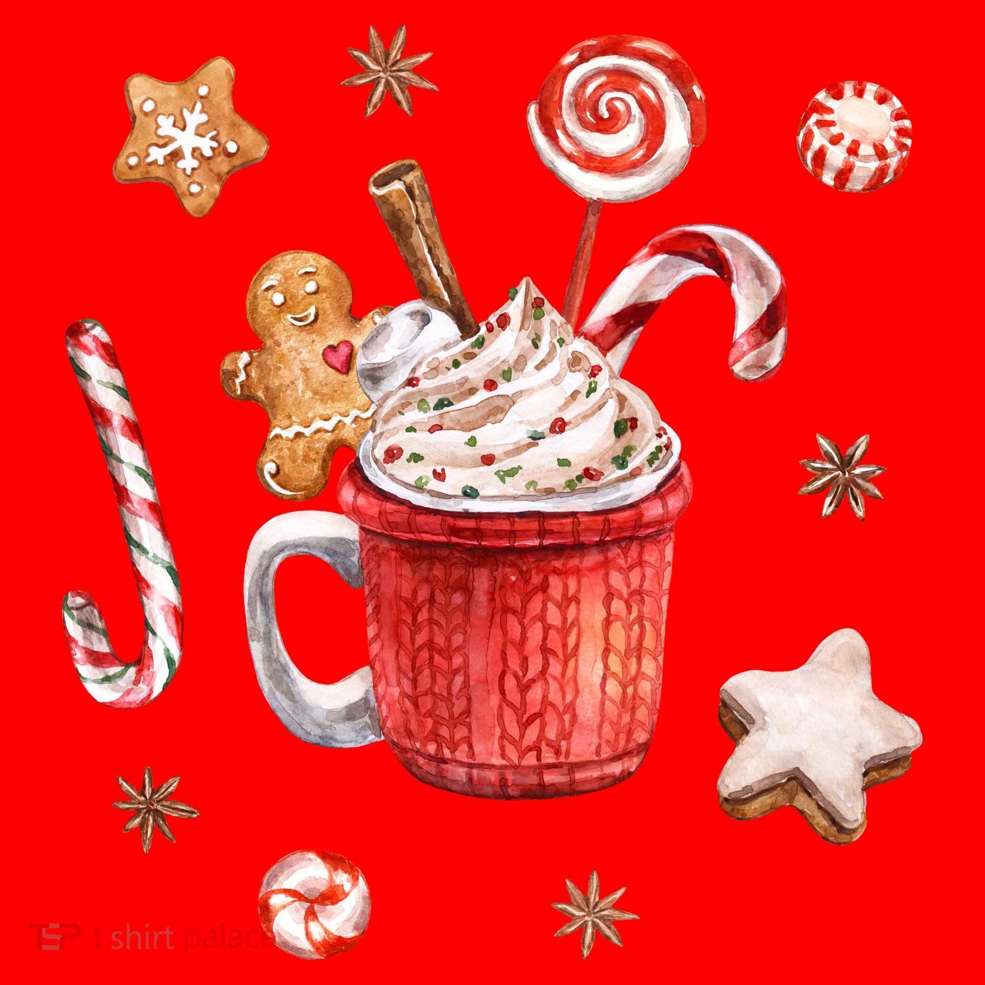 Christmas Season Gingerbread Hot Coco Santa Hat