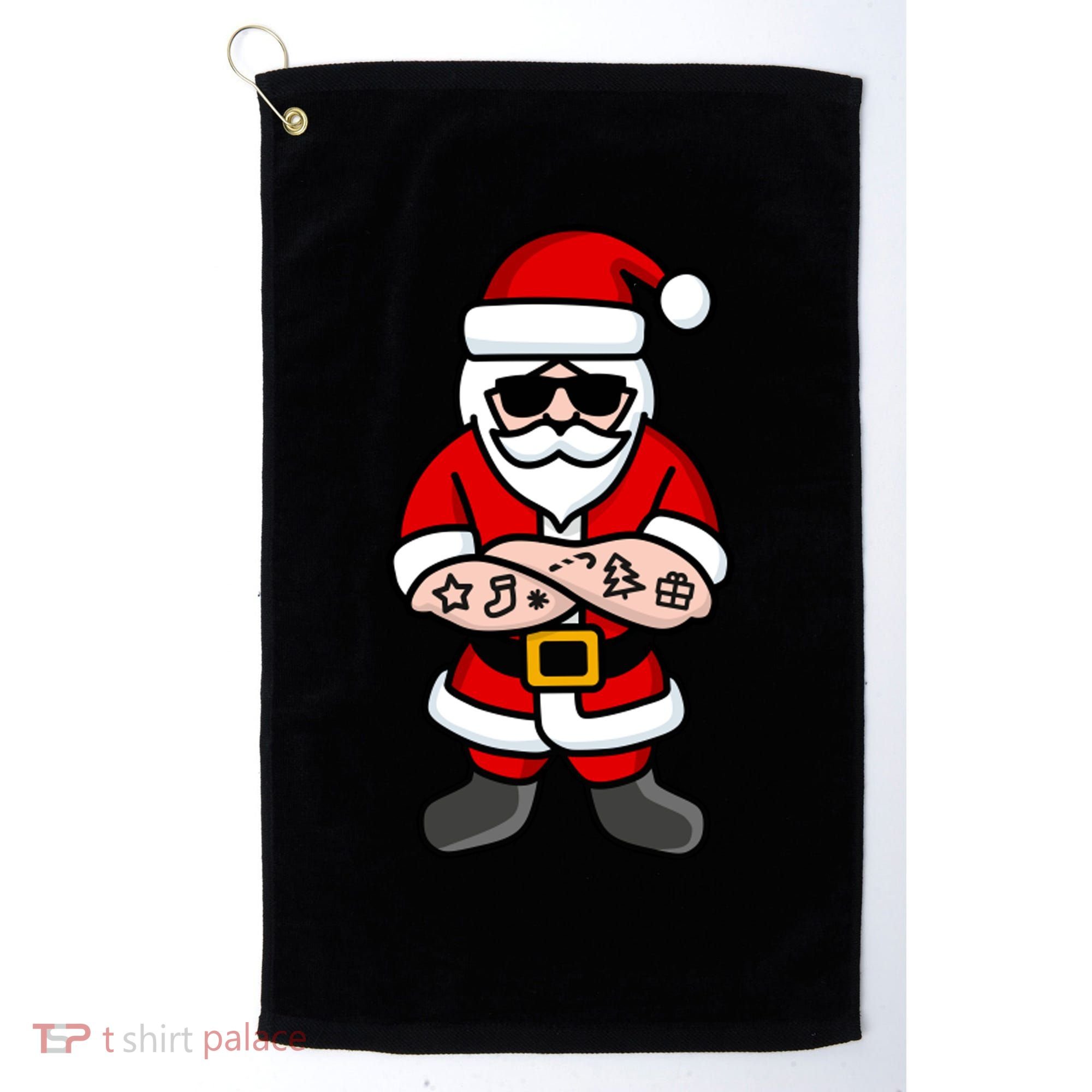 Cool Santa Gangster Golf Towel