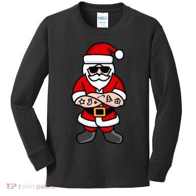 Cool Santa Gangster Kids Long Sleeve Shirt